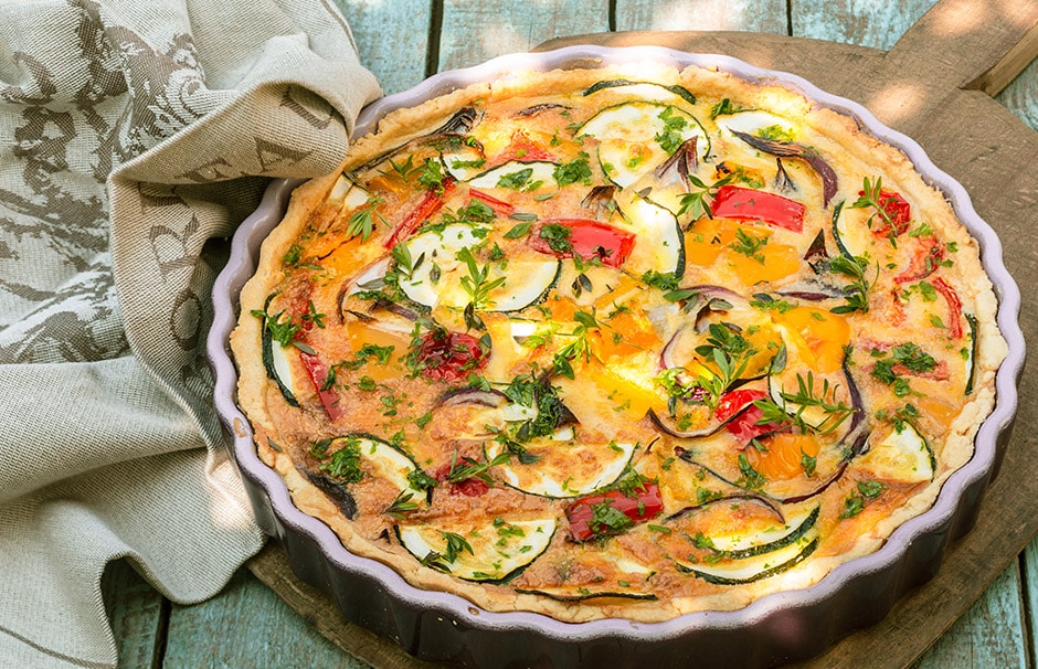 Tarte aux légumes du soleil et mozzarella